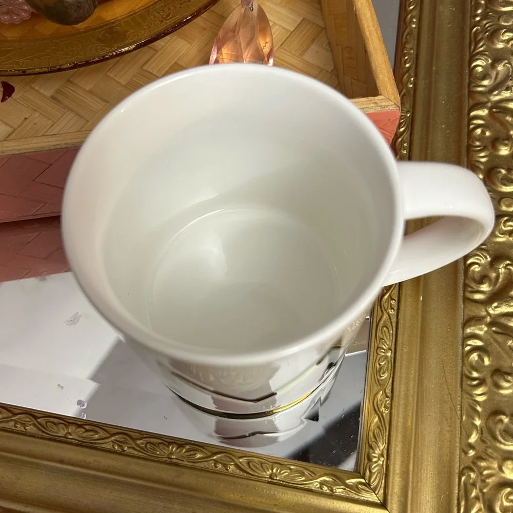 William Sonoma Gold Monogram Porcelain 15 Oz. Mug Letter “M” Discontinued